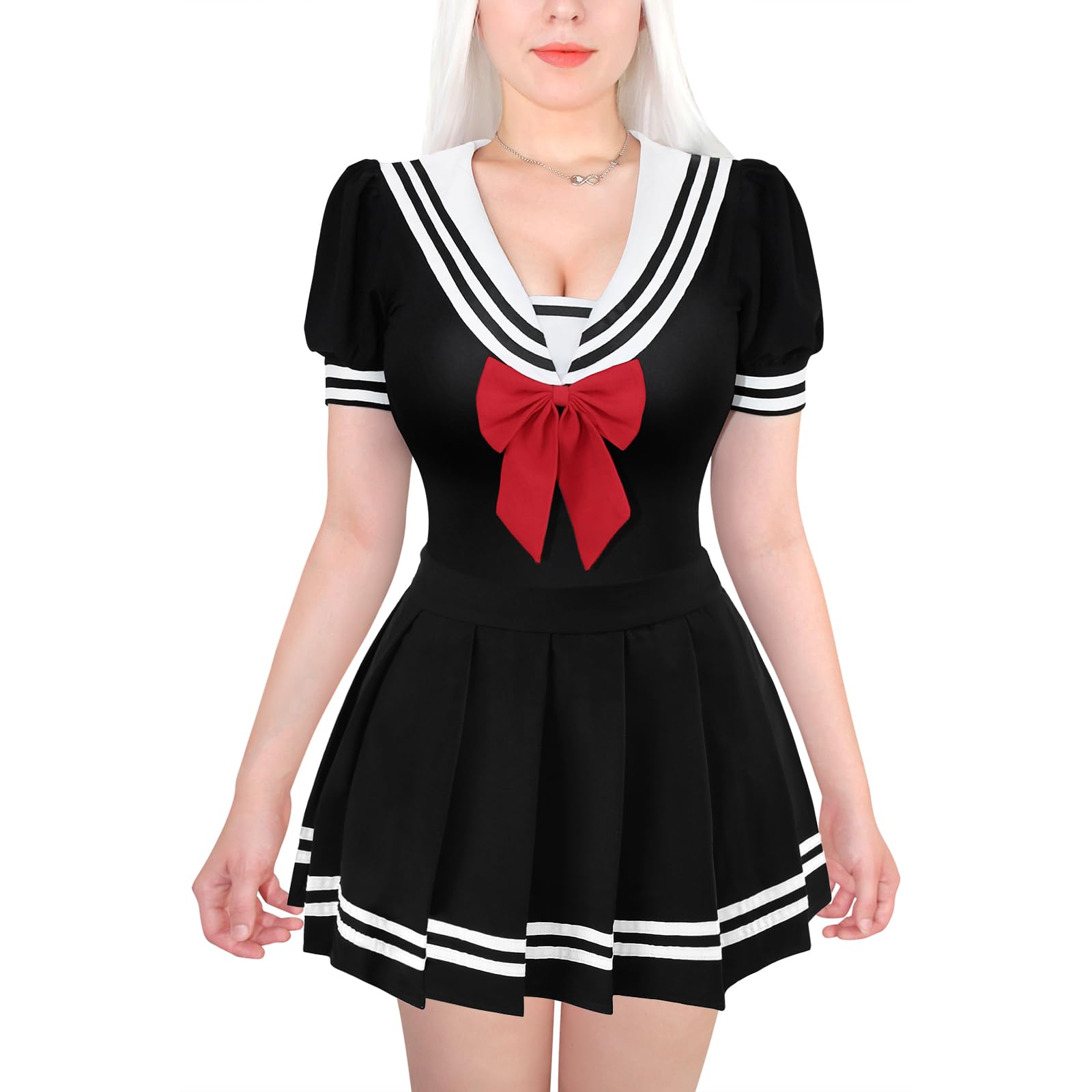 LittleForBig Bawełniany śpioszki jednoczęściowe body – cosplay magiczny dziewczęcy zestaw śpioszki, Czarny-2, M