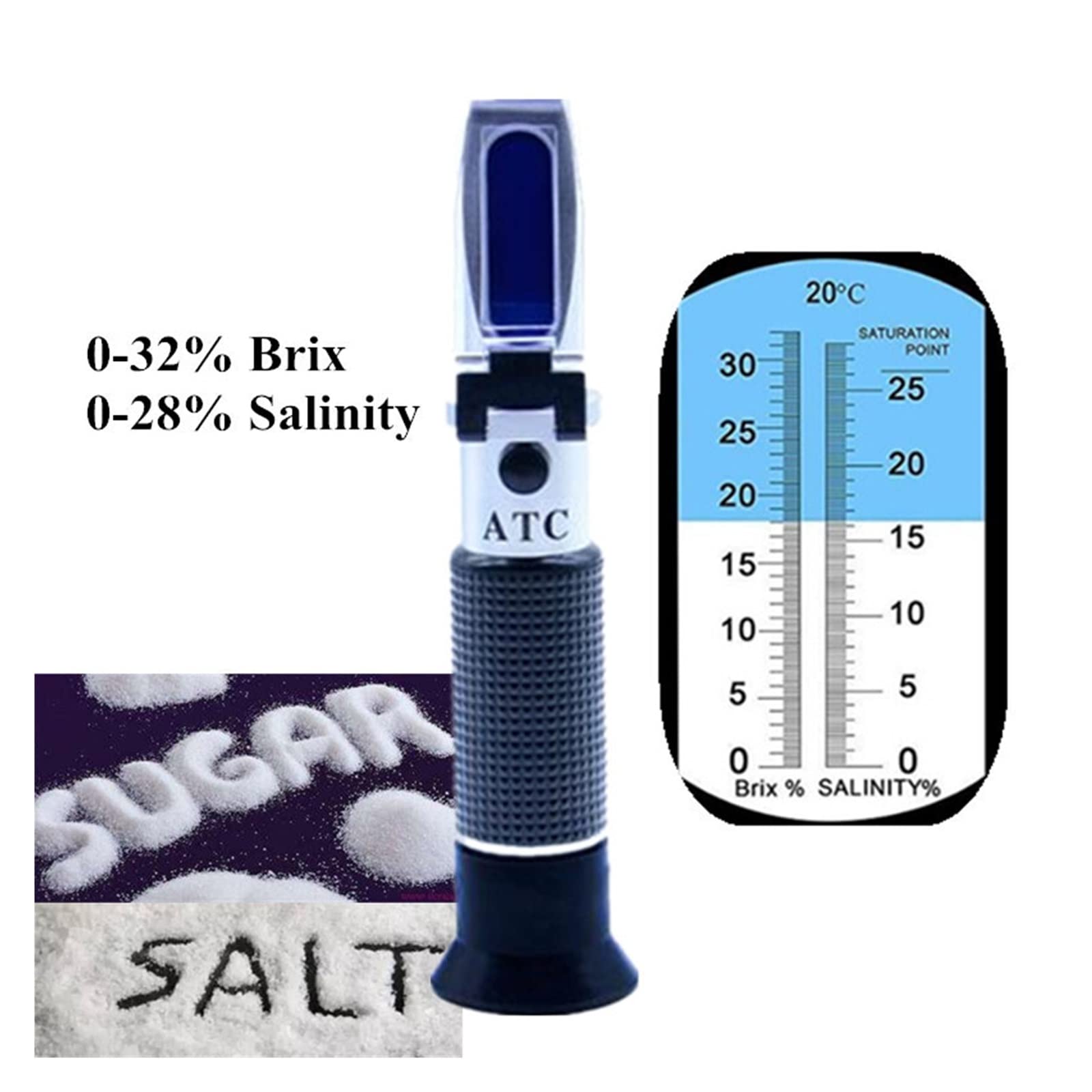 Amazon | 糖度計 デジタル、 0-28％塩分計0-32％ブリックス