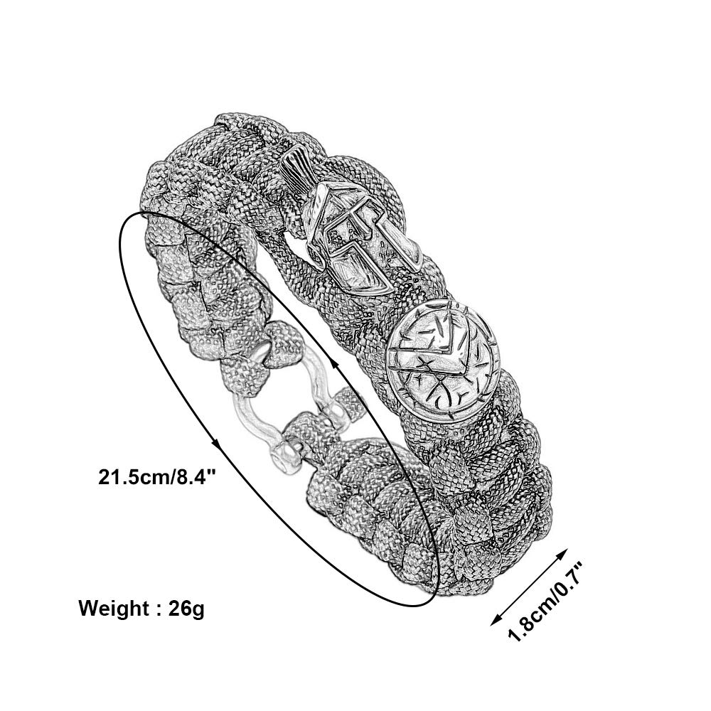 Unisex Casual Paracord Bracelet, Creative Emergency Sports Braided Wristband/Leisure Helmet + Shield Design Wrist Decor Kit for Men Women