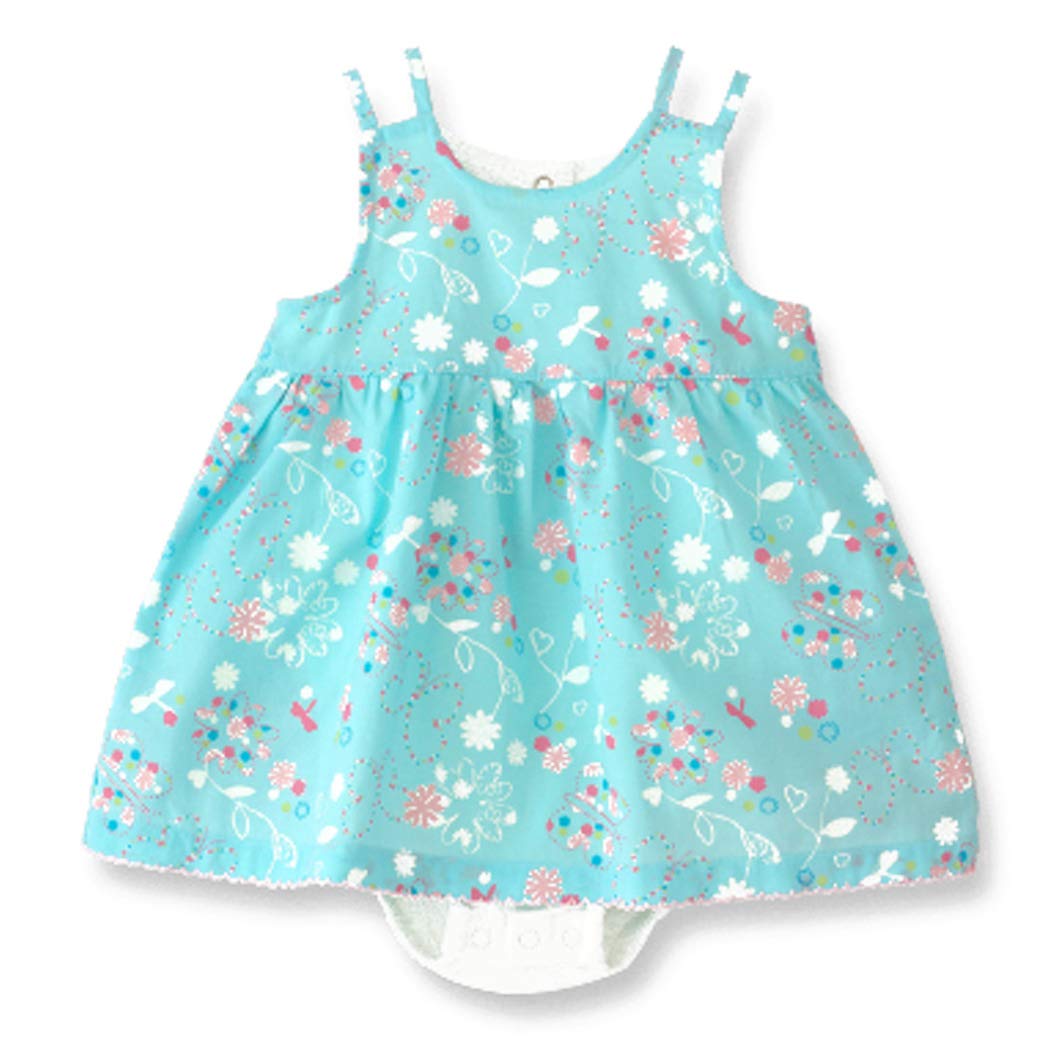 Infant Toddler Baby Girl Bodysuit Dress Sleeveless Sundress Princess Vest Dress Baby Summer Skirt Outfits Clothes (Blue, 3-6 Months)