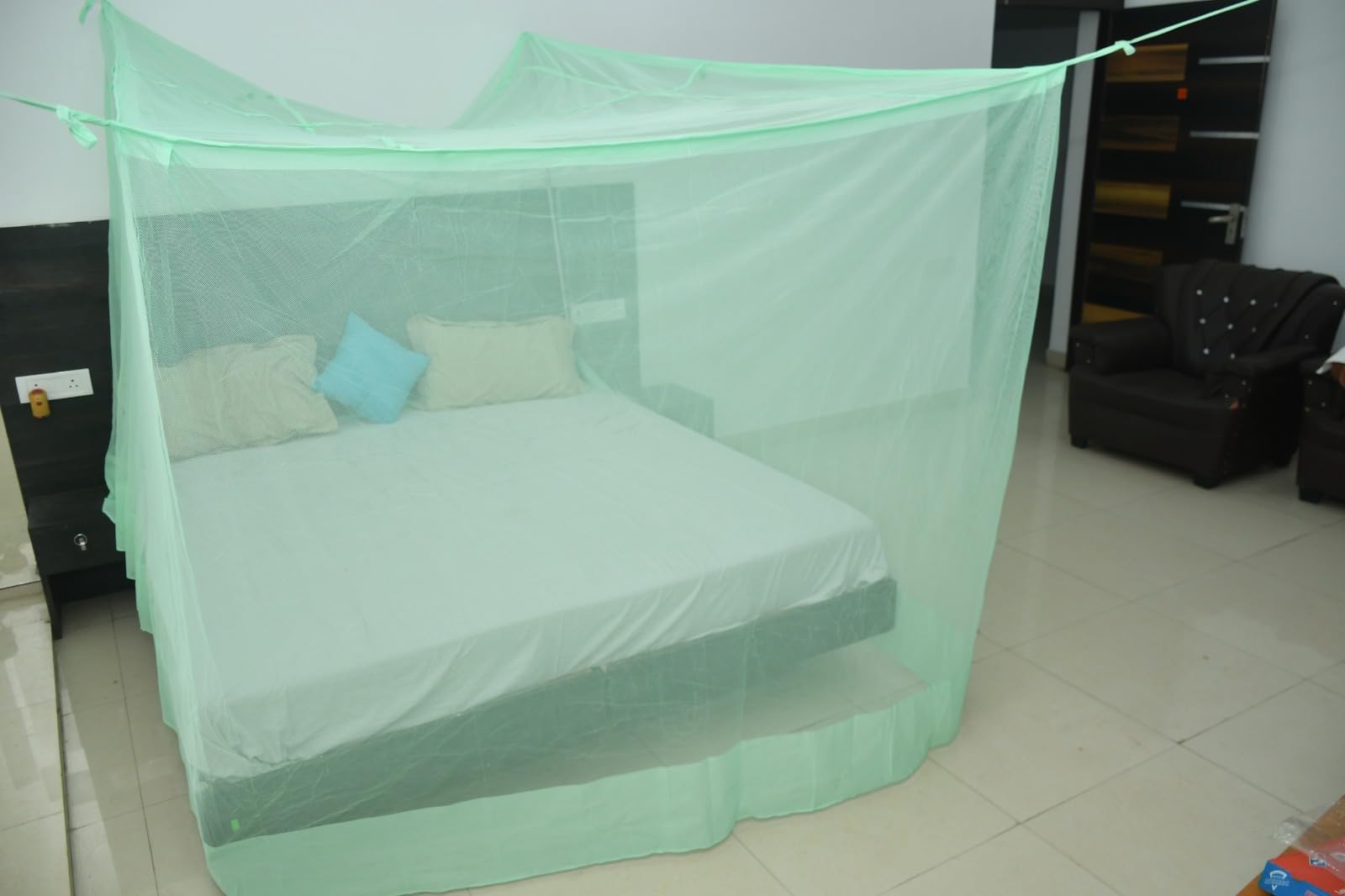RaGrater Foldable Mosquito Net for Bed, Polycotton, Insect and Fly Protection (Green, 6×7)-picture-32