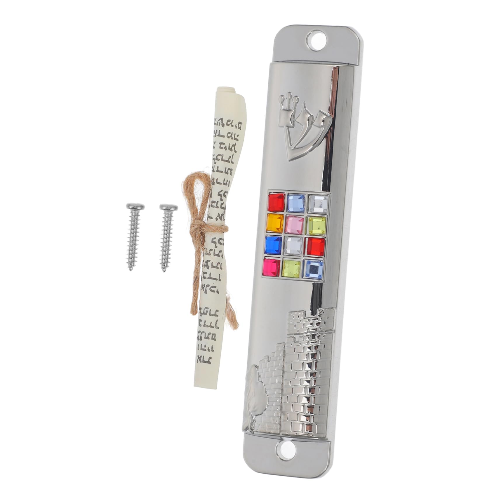 Ciieeo 2Sets Kosher Mezuzah with Scroll Decorative Metal Mezuzah for Jewish Door Judaica Home Decor Finish Symbol of Blessing and Protection for Doorposts