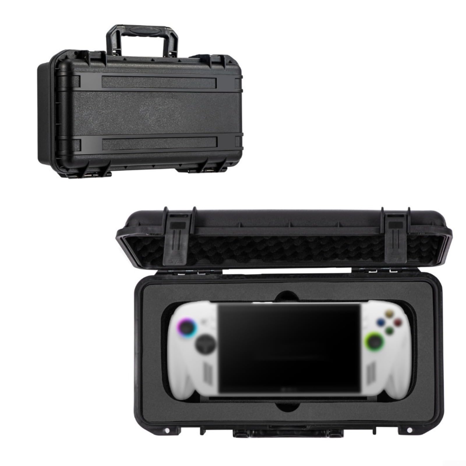 Caja de almacenamiento protectora portátil para ROG X, funda rígida compacta de polipropileno con amplio espacio para consola y accesorios, color negro