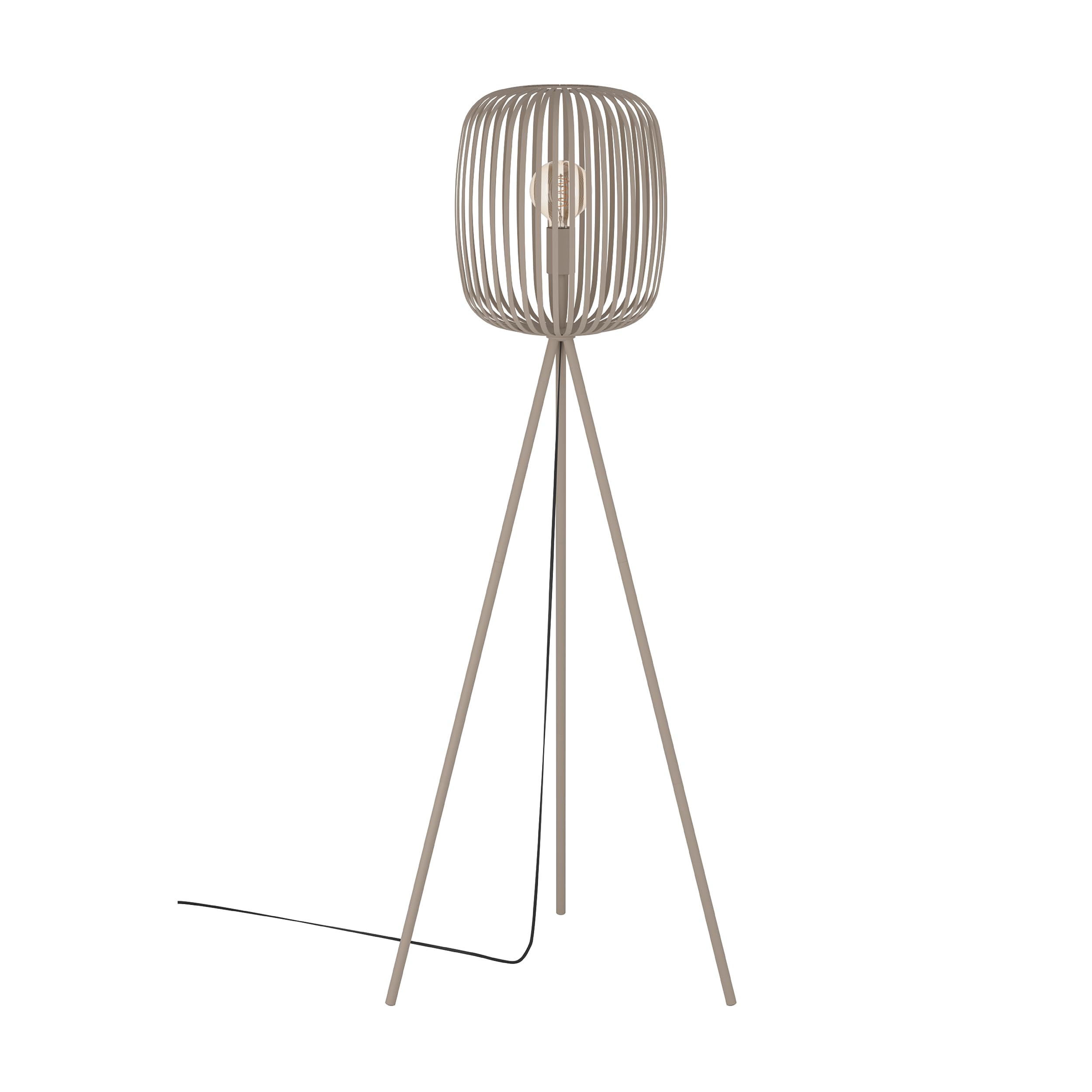 Eglo Tripod Floor lamp Romazzina, Standing Light Made of Sand-Coloured Metal, Living Room Lighting, floorlamp with E27 Socket