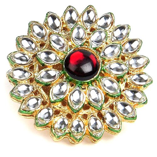 Buy Shining Diva Kundan Floral Ring for 
