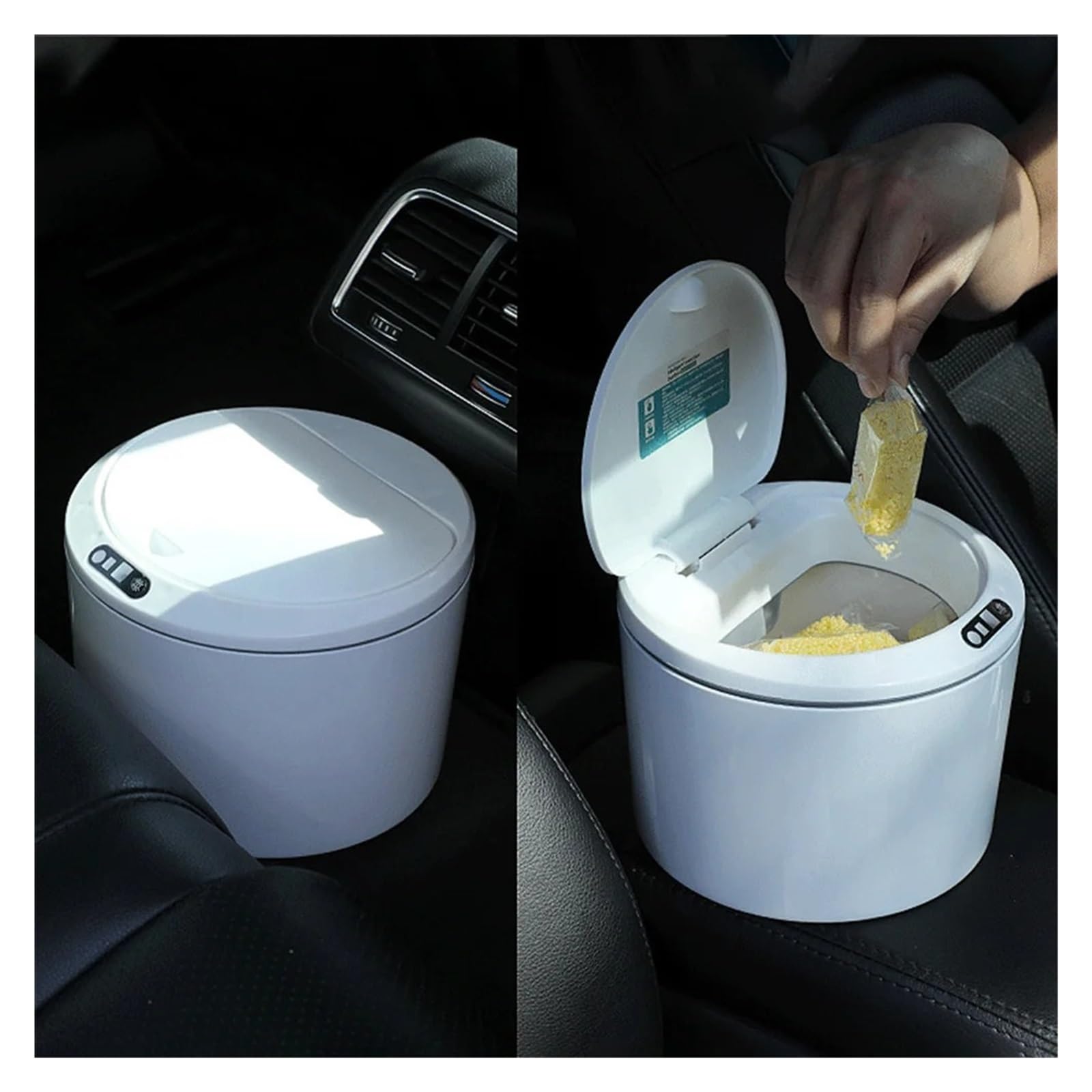 Automatyczne Kosze Na Śmieci 3L Mini Wiadro Wymienny Czujnik Elektryczny Kosz Biurko Akcesoria Do Czyszczenia W Domowym Biurze Kompaktowość I Stabilność(White Battery)
