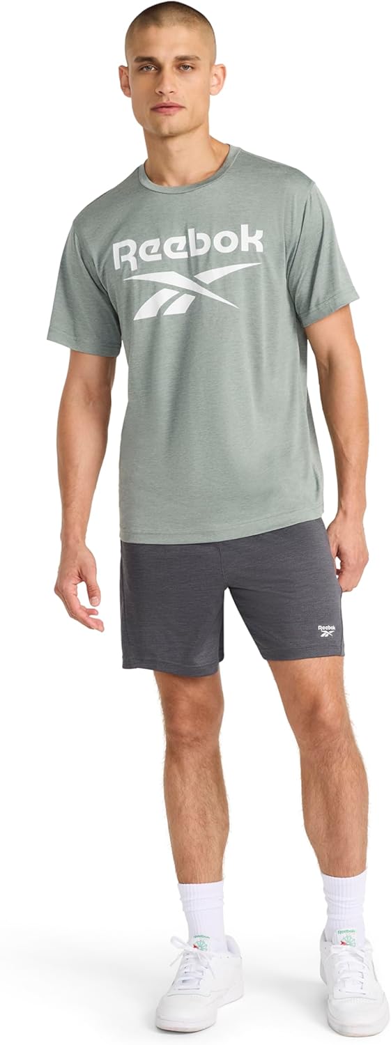 Reebok Mens Byron Short Sleeve Crewneck T-Shirt, Standard Fit, Lightweight Poly Fabric - Image 4