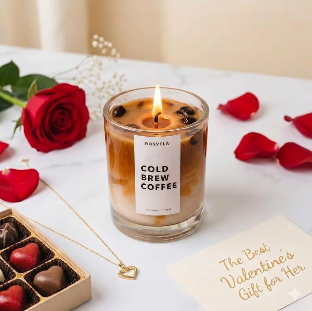 Cold Brew Coffee Scented Candle 330g | Rich Coffee Aroma | Premium Glass Jar | 60+ Hr Burn-image-43