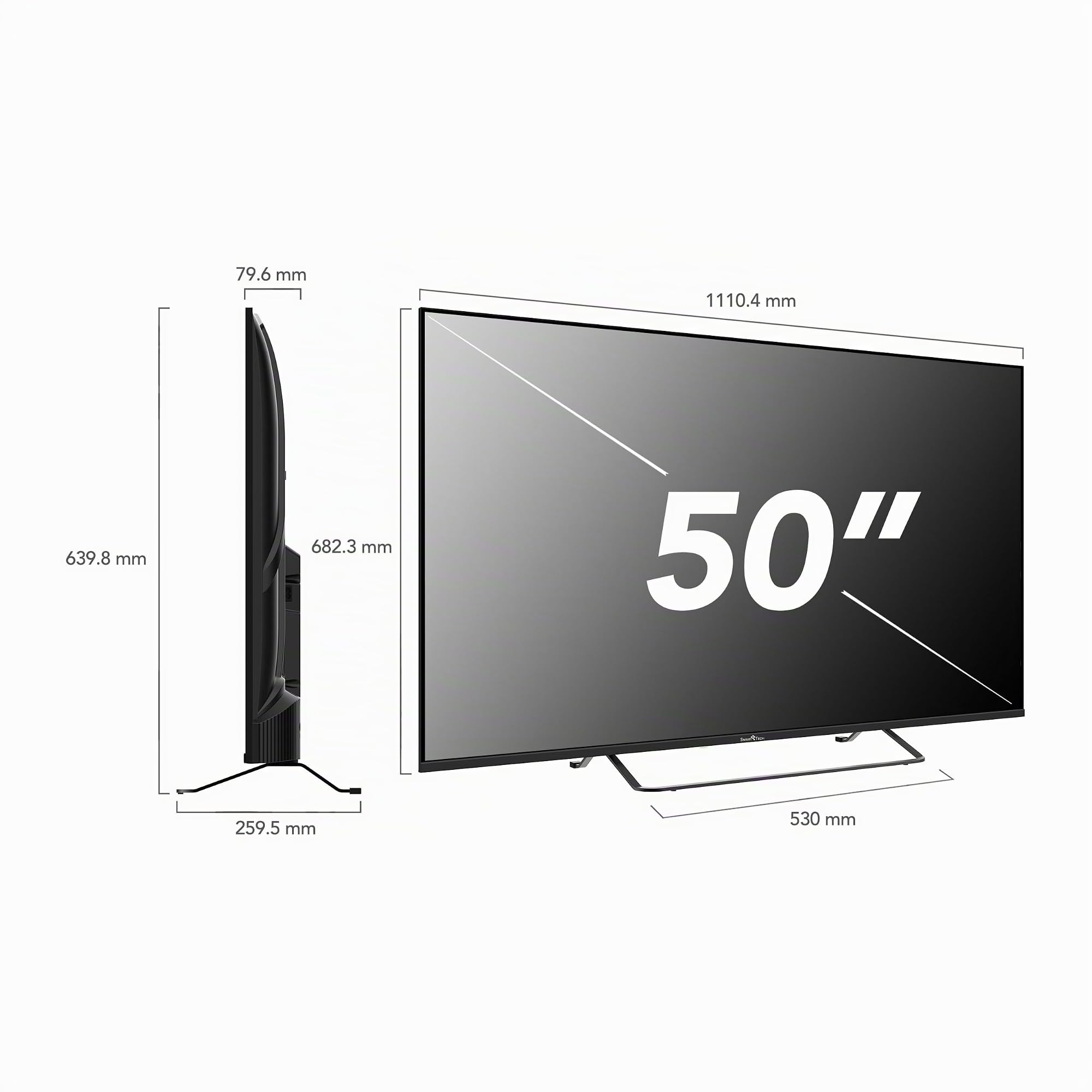 Smart Tech TV QLED 4K UHD 50' (126 cm) 50QV02K VIDAA TV- 3xHDMI - 2xUSB - HDR 10 - Dolby Audio