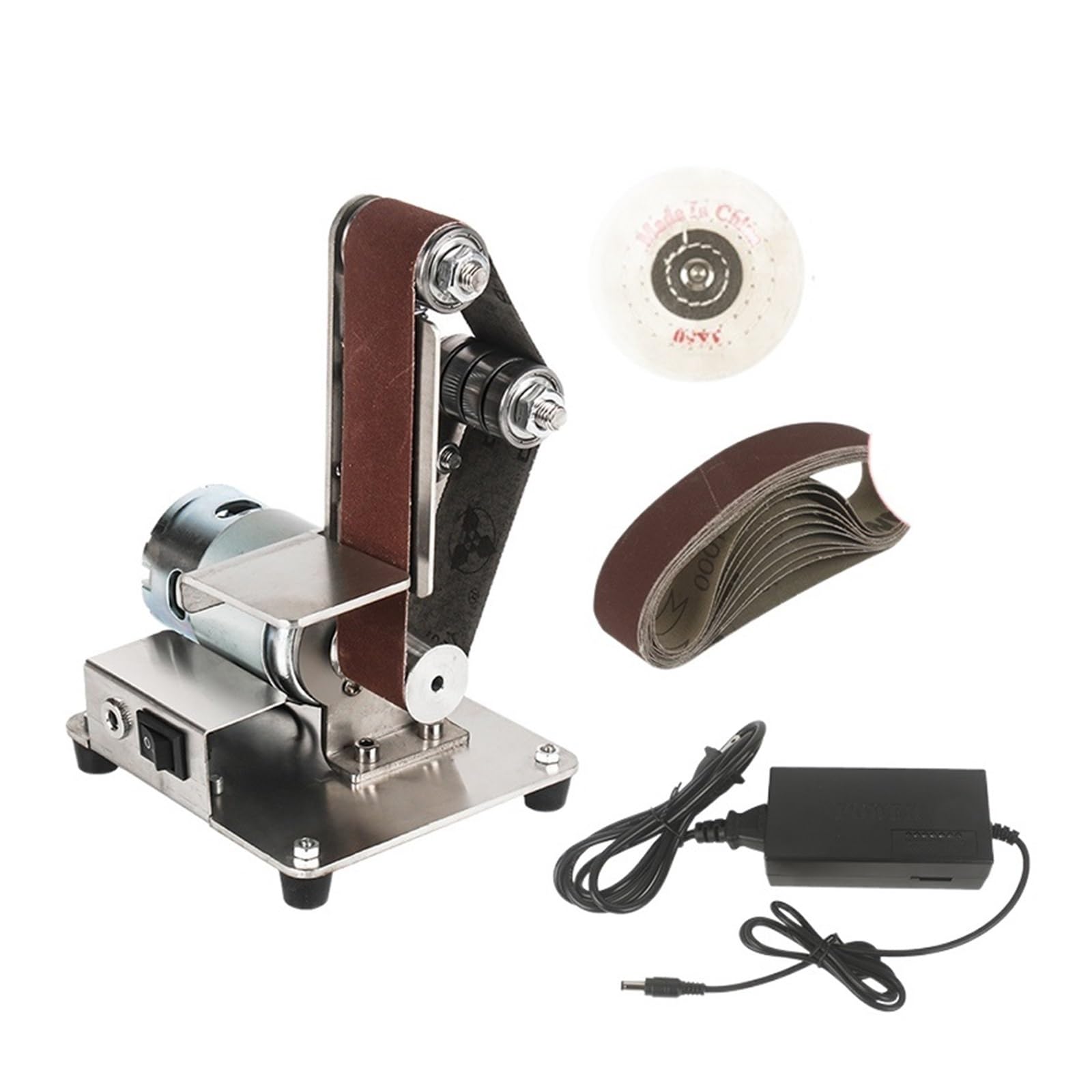 Polerka, szlifierka oscylacyjna, Mini szlifierka taśmowa szlifierka DIY szlifierka polerska Mini elektryczna szlifierka taśmowa ostrzałka do krawędzi 7 biegów do szlifowania, polerowania(Group2)