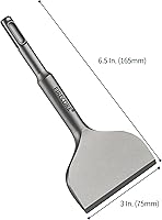 Vista 5 de Firecore 2 piezas de cincel SDS Plus de 3 pulgadas de ancho con manivela en ángulo doblado herramienta de cincel de extracción de azulejos