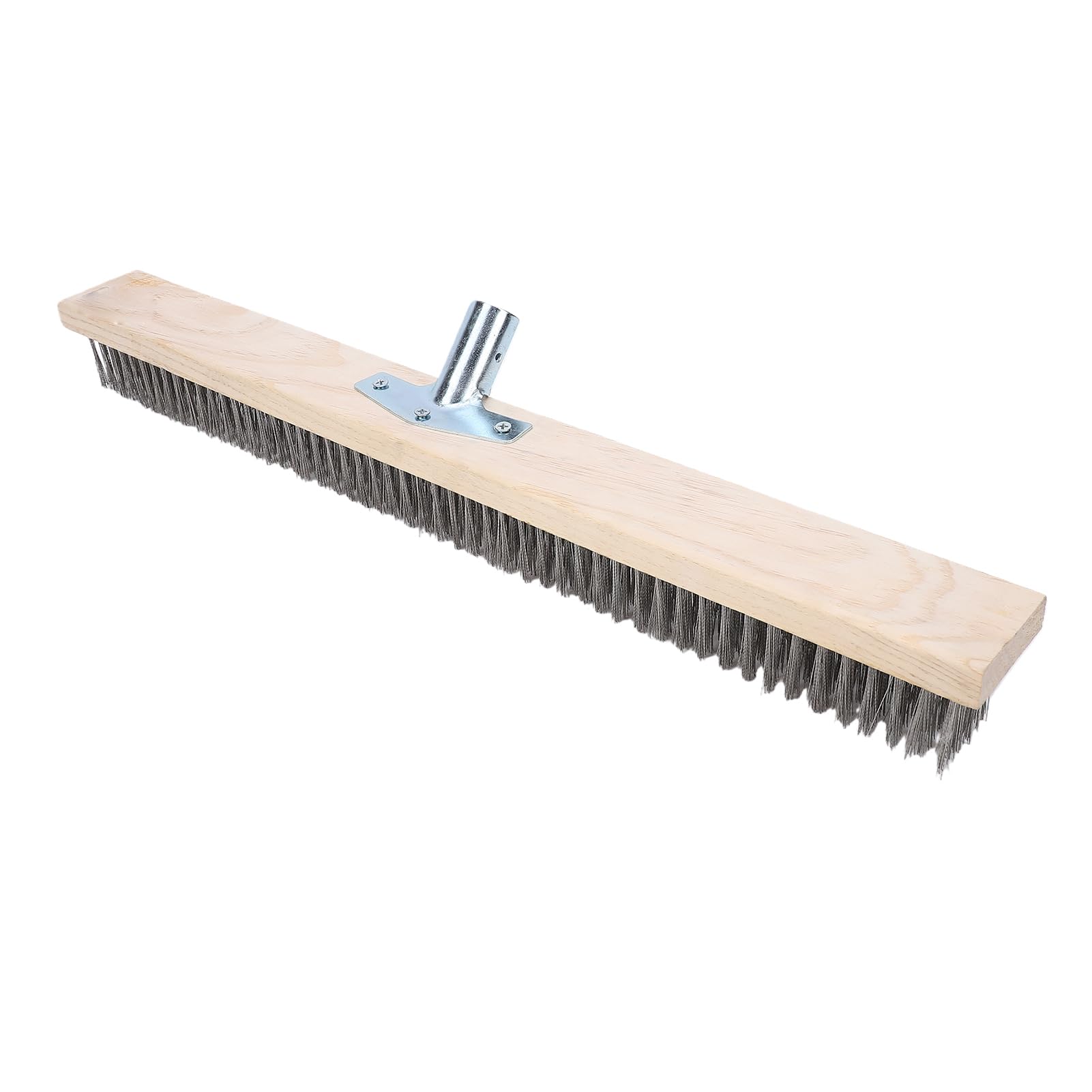 Bewinner Cepillo para Fregar Pisos de Alta Resistencia de 60 Cm, Cepillo de Limpieza de Alambre de Acero Inoxidable para Terraza de Entrada, Fregadora de Superficies Rugosas de Garaje de Hormigón,