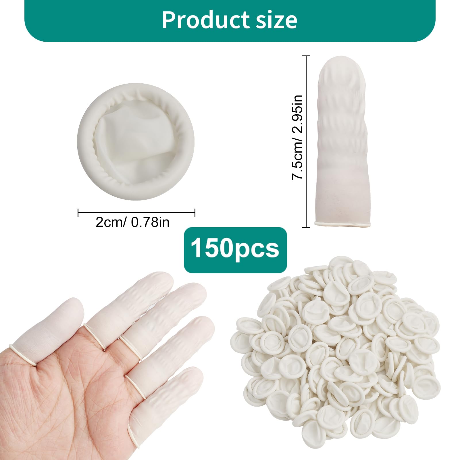 Cubiertas De Látex, 150pcs Dedales de Látex Protegetor Protegen de la Estática Manga dedo, Protegetor Dedo látex, para Aplicación Tópica, Arte del Clavo, Reparación Electrónica, Arte Del Clavo