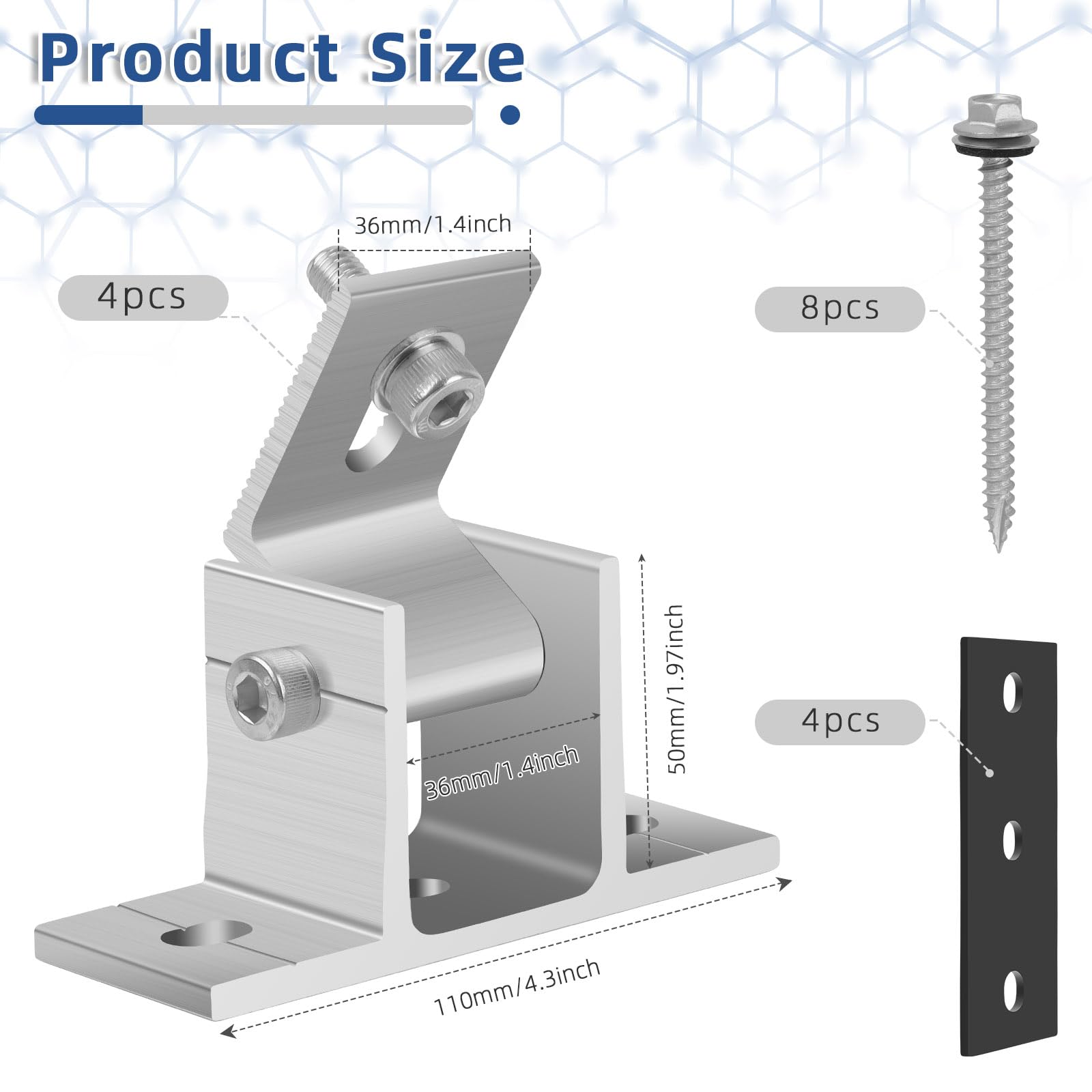 Staffe Regolabili Per Pannelli Solari In Alluminio - Supporto Angolabile 0-60° Per Tetti, Camper, Barche | Aumenta Efficienza 30% - Foto 8