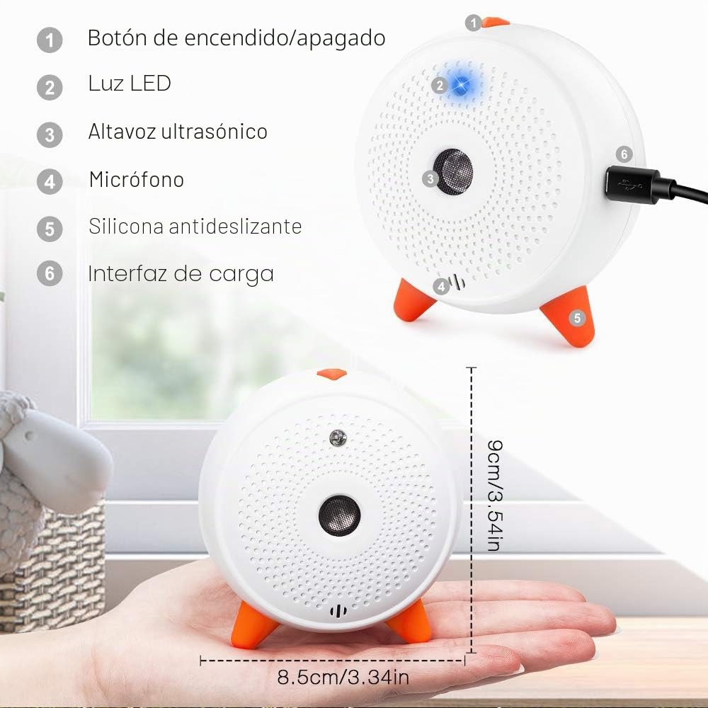 Antiladridos para Perros, 3 Niveles de frecuencia Sonic Anti Bell, Alcance de 33 pies, Dispositivo de ultrasonido antiladridos para Perros, Recargable, Control de ladridos para Perros en Interiores y