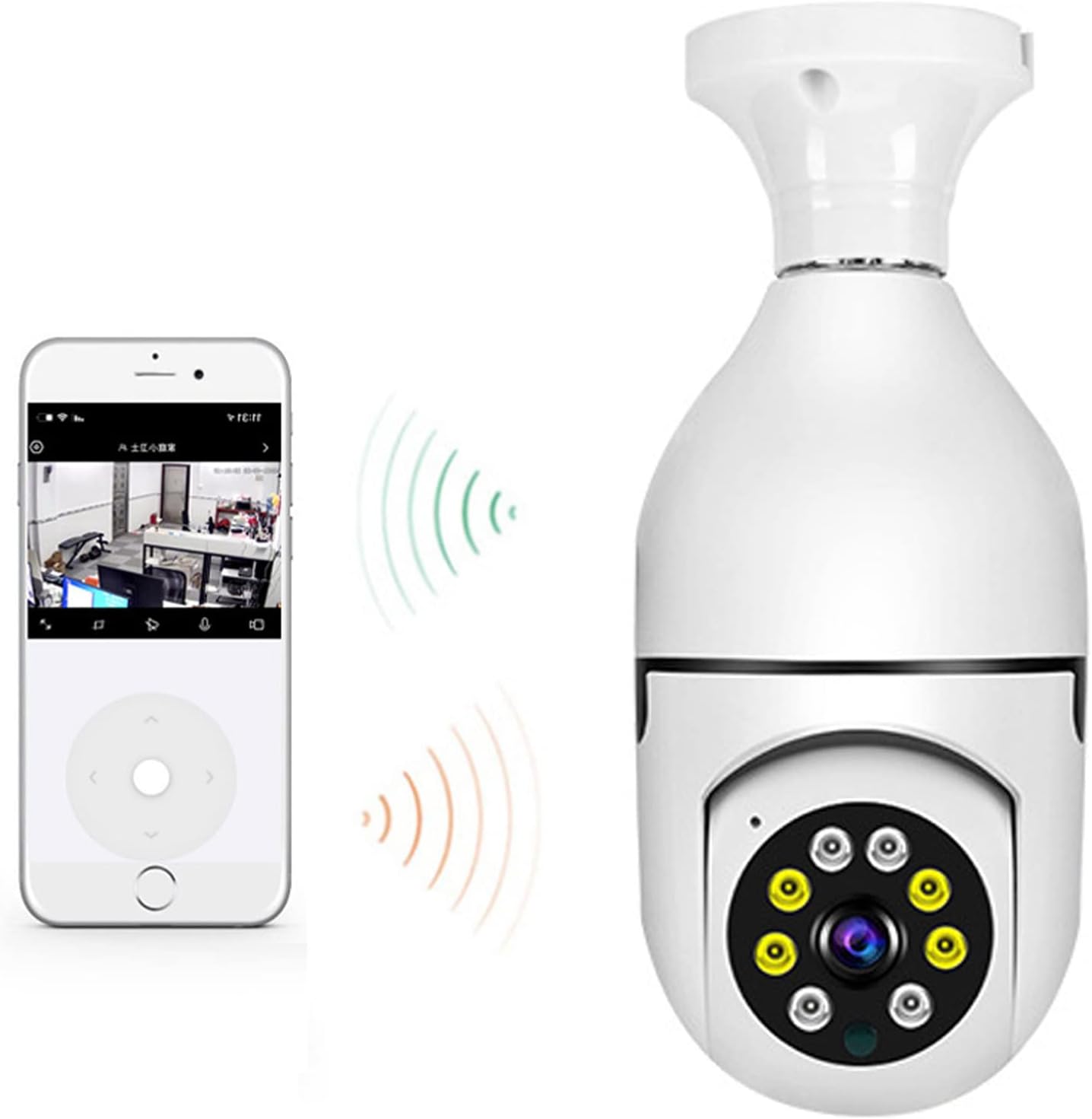 LAZGET Keilini Light Bulb Security Camera, 360°Panoramic
