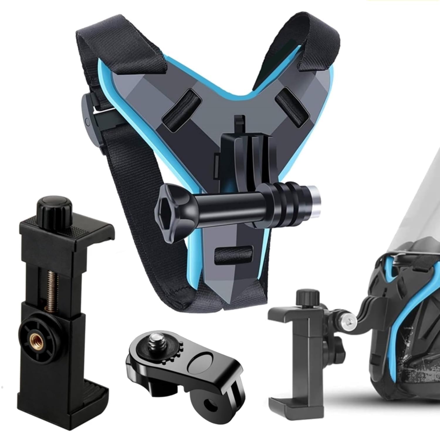 Helmet Mount for GoPro, Motorcycle Chin Strap Attachment with Extension J Hook Dirt Bike Holder Mounting Accessories for Go Pro Max Hero 12 11 10 9 8 7 Insta360 X3 GO3 DJI Action 3 4 Camera-image-15
