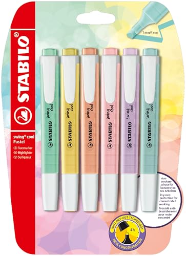 Marcador STABILO swing cool Pastel - Pack con 6 colores