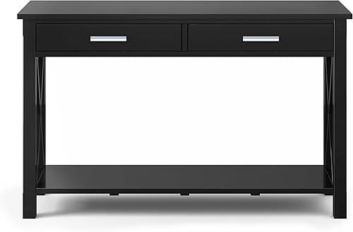 Miniatura 154 de SIMPLIHOME Kitchener Mesa consola – Mesa de sofá de madera maciza de 47 pulgadas de ancho en color blanco, mesa de almacenamiento contemporánea para