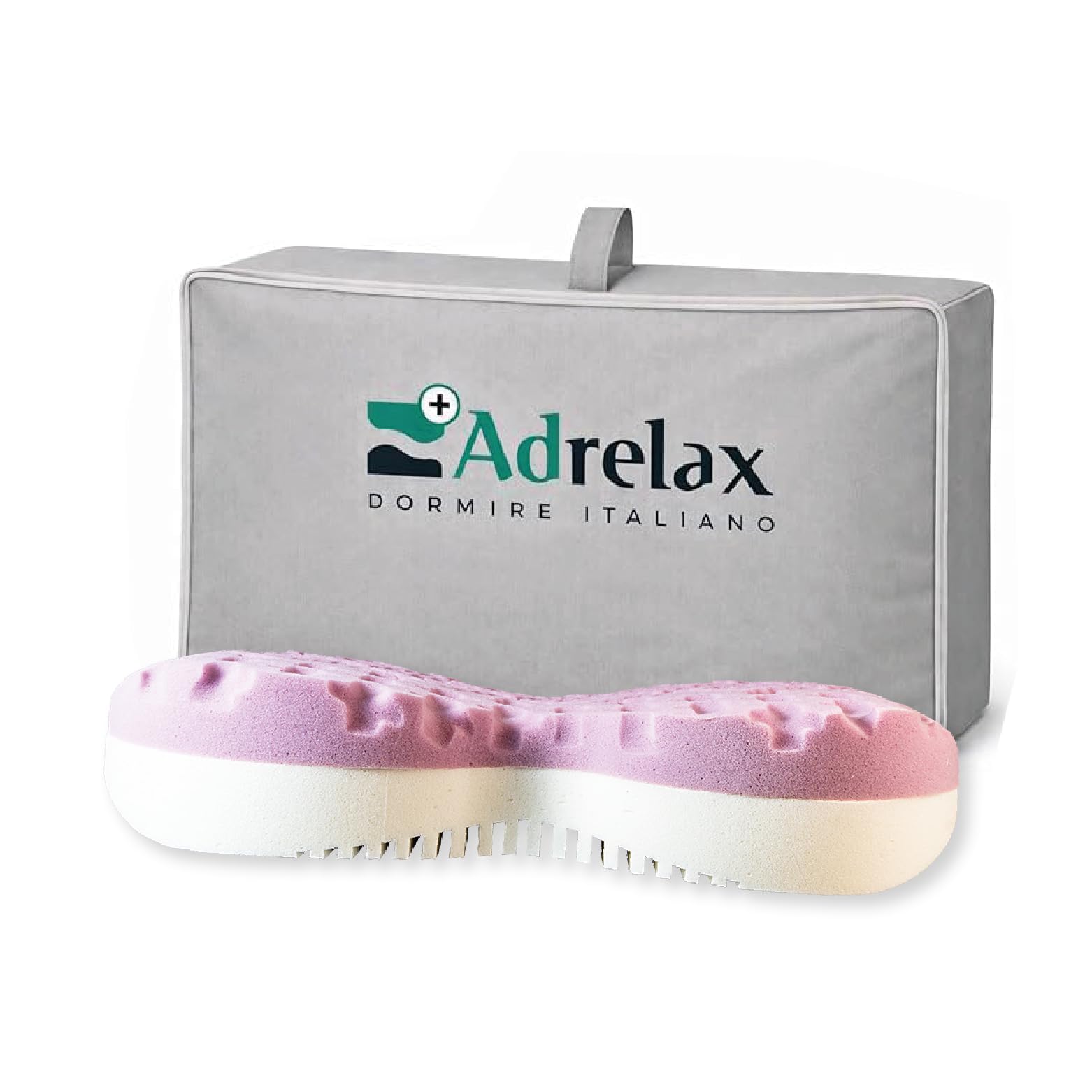 Cuscino Cervicale Ergonomico Traspirante per Chi Dorme sul Fianco AD Relax® Dual Cervical - Doppia Densità con Supporto per Spalla - Rivestimento Lavabile