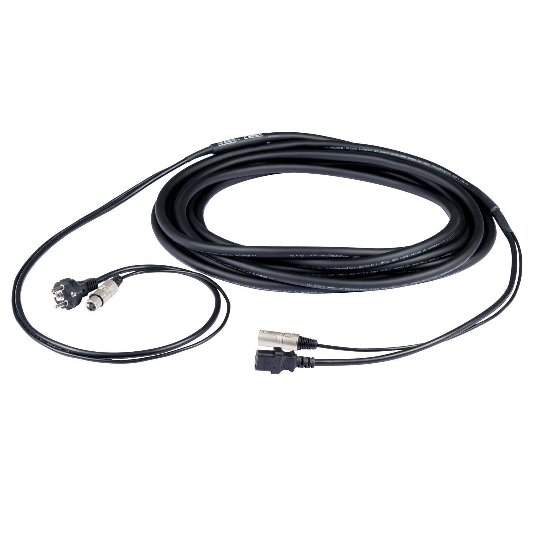 Proel PH080LU15 Kabel audio i zasilający 15m Czarny