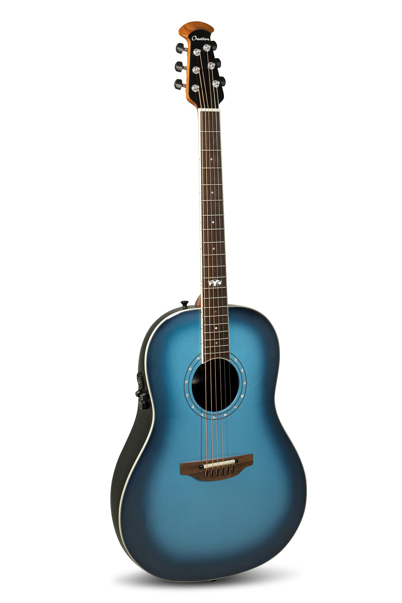 Ovation Chitarra acustica elettrica Pro Series Ultra 1516 Mid Non-Cutaway – Coperta in abete massello di grado A – Body Lyrachord Mid-Depth – con custodia morbida – vernice UV – effetto metallizzato