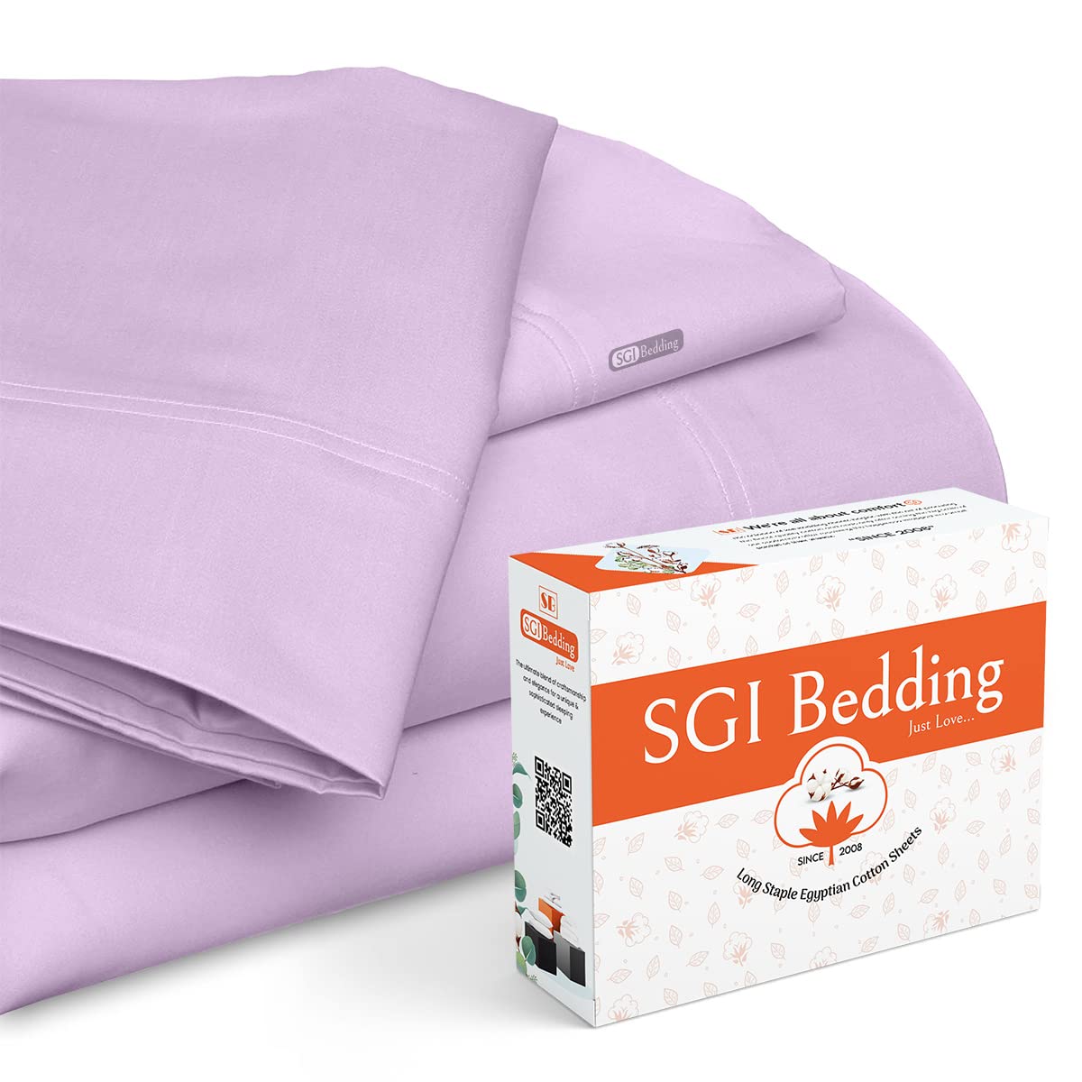 SGI bedding 1000 TC Egyptian Cotton Bed Sheet Set - Queen Size Sheets - 1000 Count Sheets for Queen Size Bed - Soft and Durable Queen Size Sheets - Cotton Sheets in 1000 TC 12" Deep Lilac