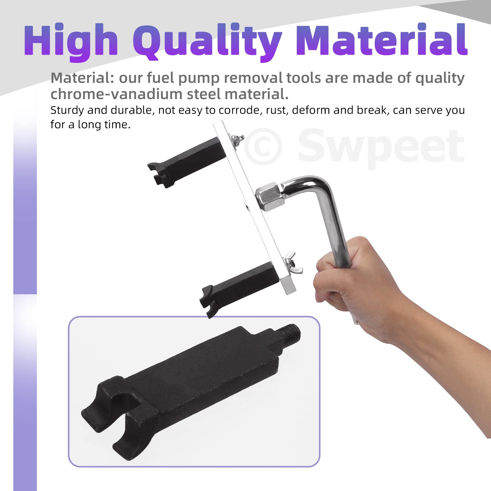 Swpeet Kit Universel De Retrait Pompe à Carburant 2 Pièces - Clé Réglable, Compatible Benz, BMW, Anneau De Verrouillage - 8