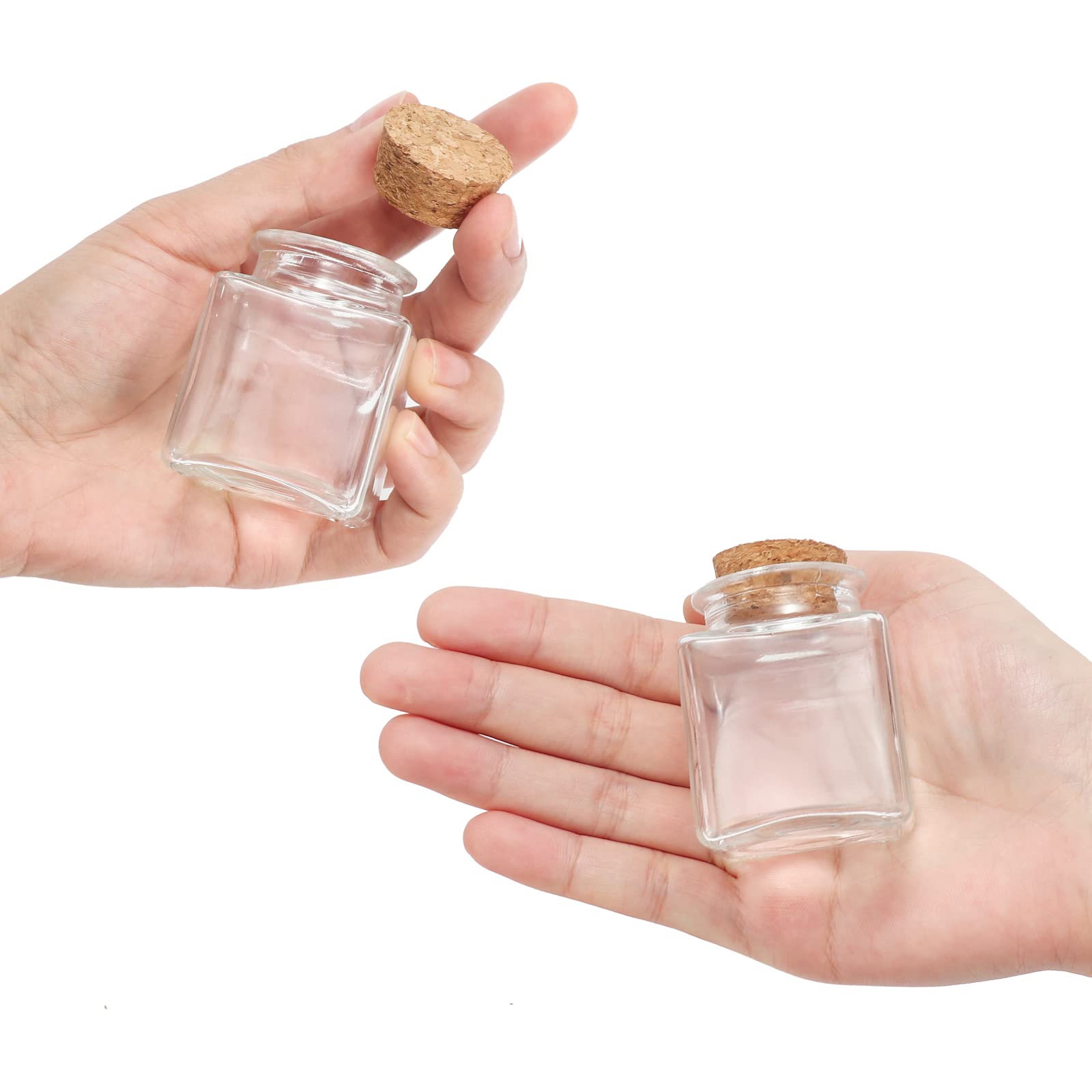 Bestlivings Mini glazen flesjes met kurk 50ml (16-delig pakket) - Kleine glazen flesjes om te vullen - Reageerbuisglas voor bruiloft - Mini glazen gastencadeaus