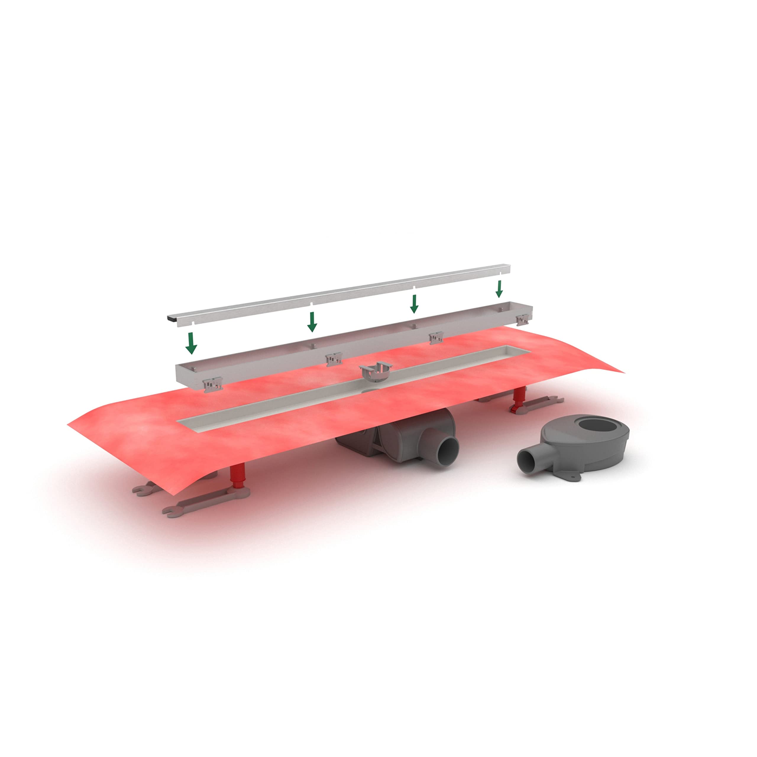 VIGOUR-SET Duschrinne + Designrost individual 3.0 - Variante Design 800 mm