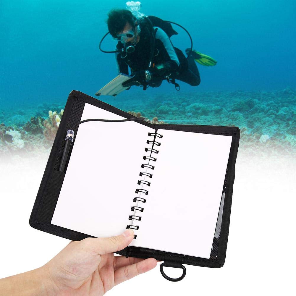 Cahier sous-marin, Scaphandre autonome Plongée Sous-marin Carnet Papier imperméable Livre de laiterie avec crayon pour faire des notes sous l'eau, Petite taille et poids léger Facile à porter