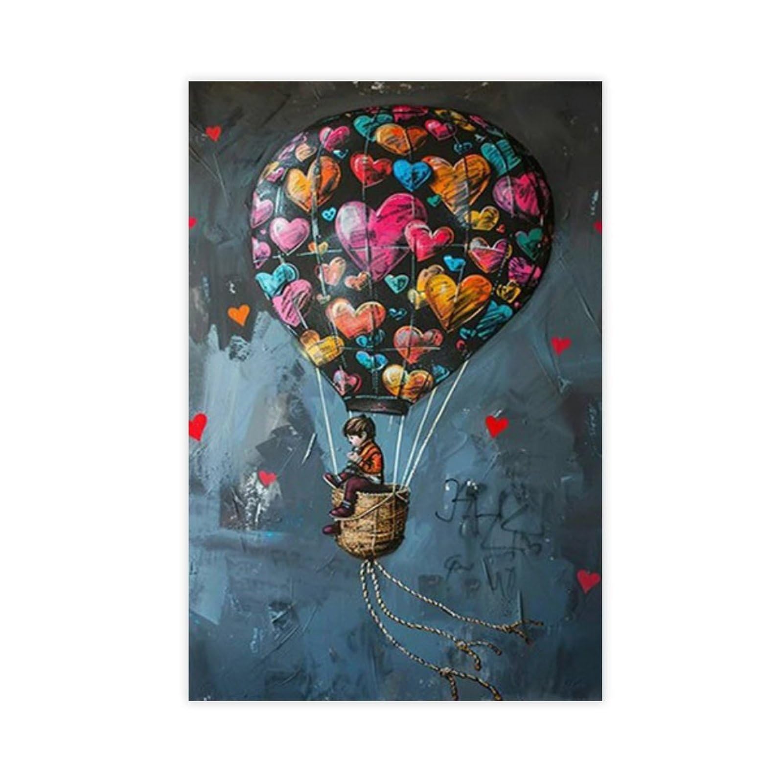 GQVCJSW Banksy Balloon,Balloon PosterBanksy Art Canvas Poster Bedroom Decor Landscape Office Room Decor Gift 12x18inch(30x45cm)