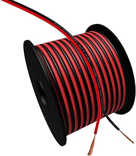 Cableague 16AWG 2Conductor Red Black Cable 50FT Electrical Wire LED Strips Extension Wire 12V/24V DC Cable Flexible Wire Extension Cord Copper Clad Aluminum Copper Wire