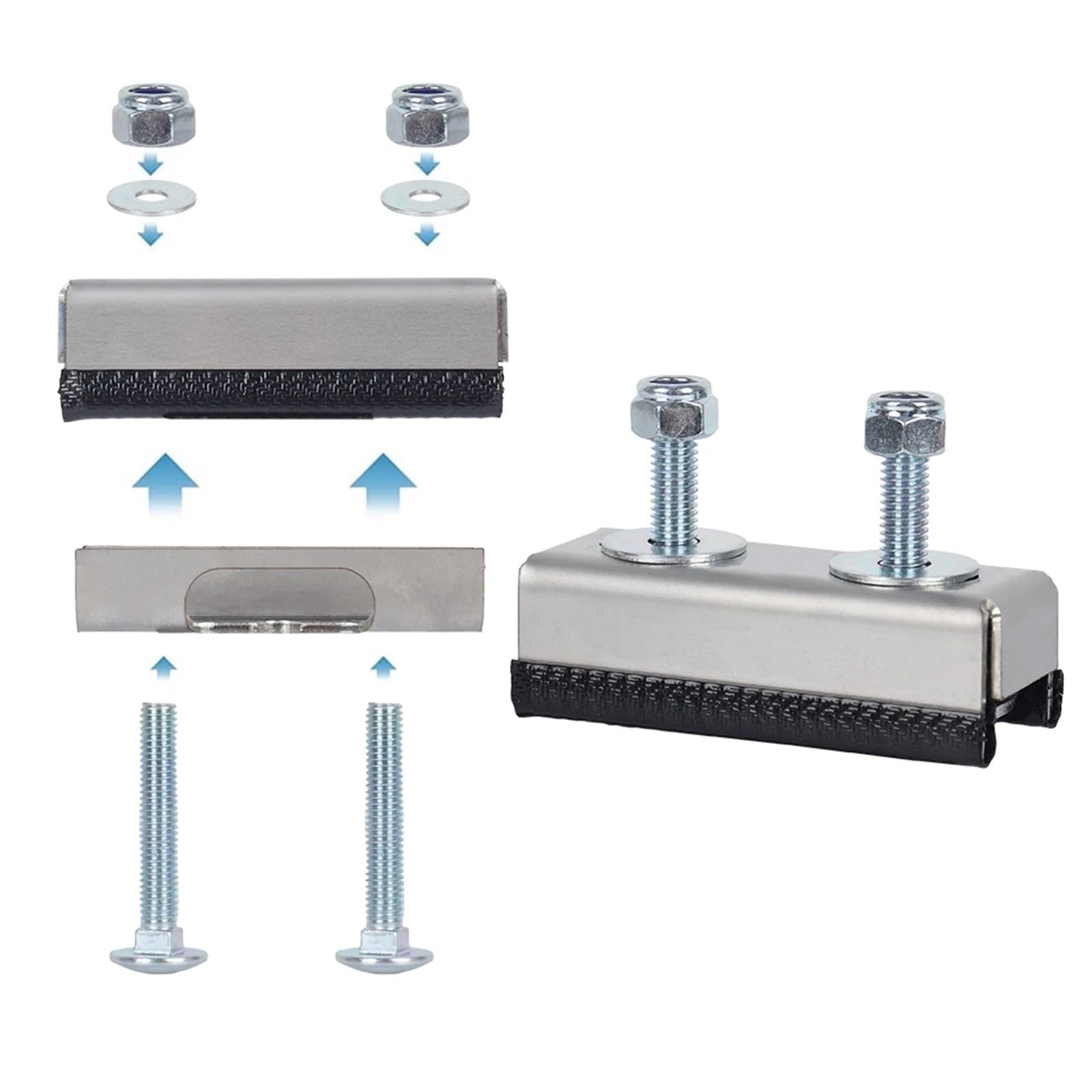 Set 6 Staffe In Acciaio Inox Per Tetto – Supporto Per Pannelli Solari E Box Da Tetto, Per Camper, Yacht E Roulotte