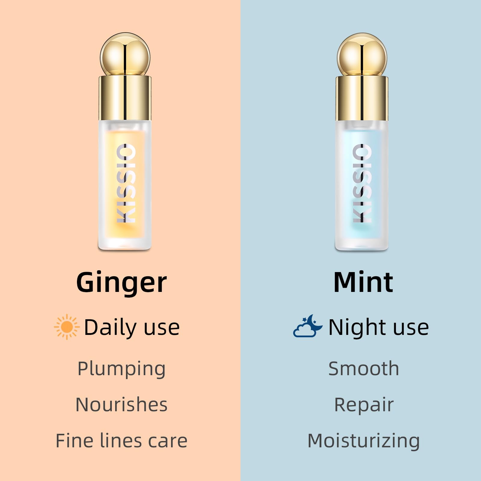 KISSIO Plumping Lip Gloss,Plumping,Moisturize and Elasticity,Lip Plumper and Lip Care for Day and Night Use,with Ginger,Peppermint and Jojoba Oil,Clear,10 ml - Image 4