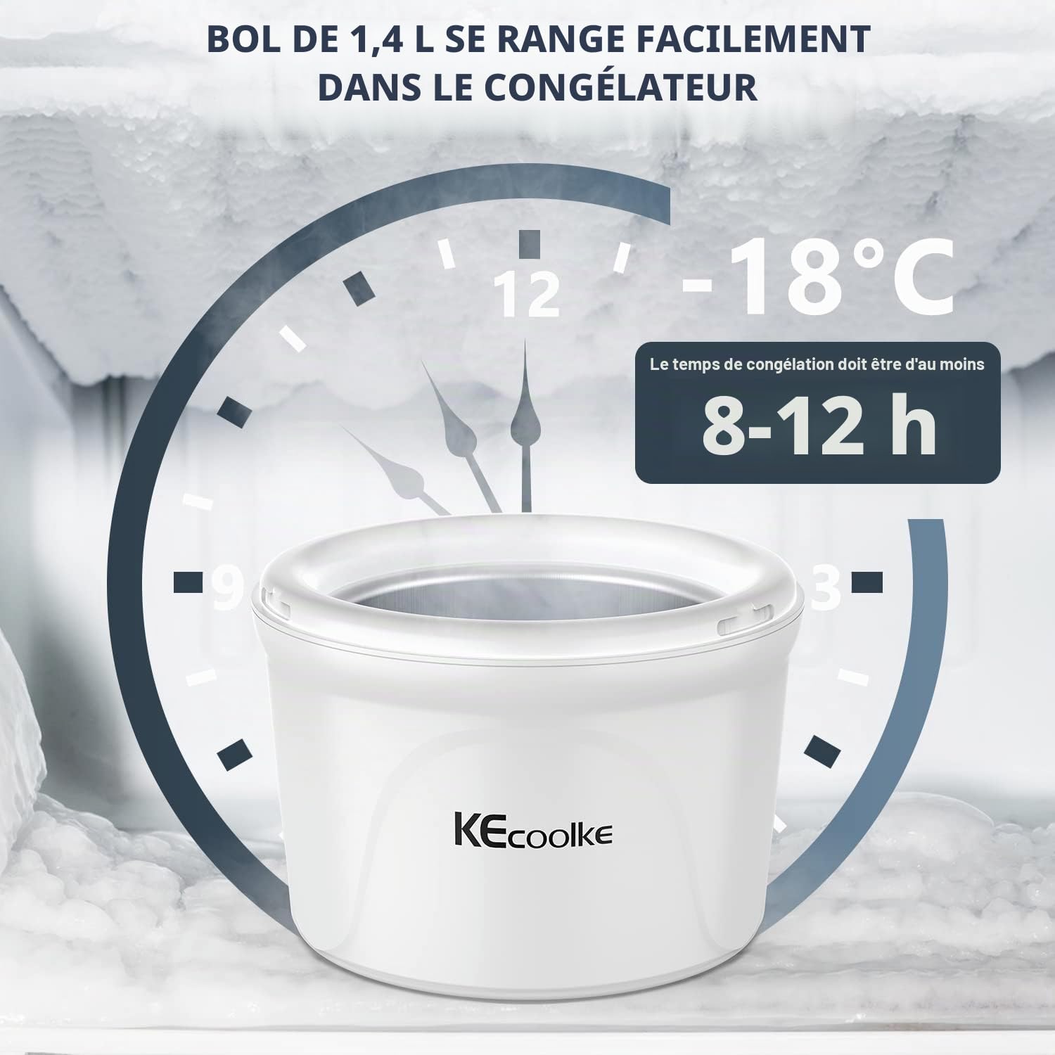 Machine à crème glacée, machine à crème glacée électrique Soft Serve fait maison KECOOLKE Yaourt glacé 1.5 L, sorbet, gelato, Blanc, (SU-562)