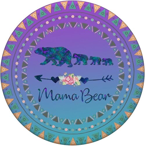 Miniatura 3 de PopSockets PopSockets Swappable PopGrip - Mamá Bear de 3 cachorros para bebés en azul y morado