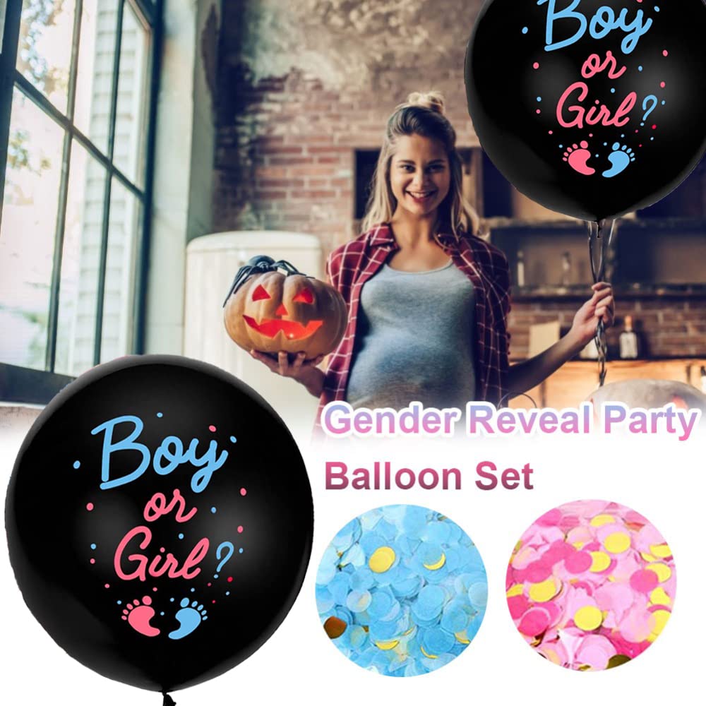 Bg36-2-C - Ballon Géant À Associer Avec Des Confettis Bleus Pour Gender