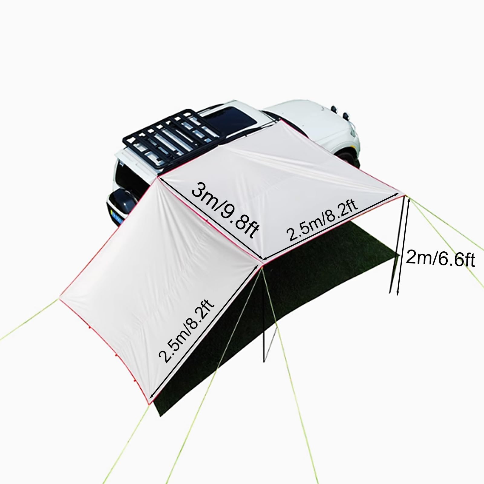 Tenda de Campeggio per SUV, Tendalino Camper Estraibile per Veicoli in Tessuto Oxford Impermeabile 5000MM UPF 50+ per SUV, Campeggio, Furgone