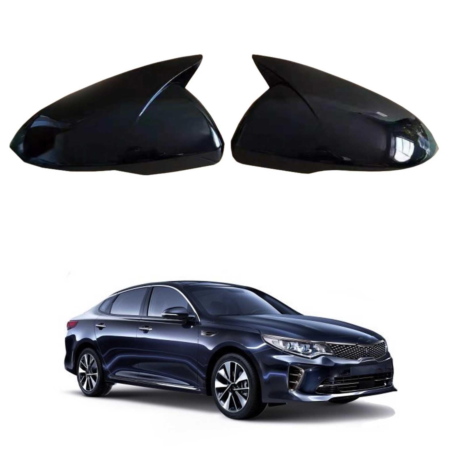 PAPEP Door Mirror Cover Caps for Kia K5 2016-2019, Left Right Side Wing Rearview Mirror Cover Lid 2 Pieces Exterior Styling Accessory,Glossy black