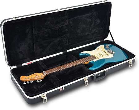 Crossrock ABS Molded Electric Guitars Case for Stratocaster and Telecaster and Lespaul Style Electric Guitars CRA402EBK