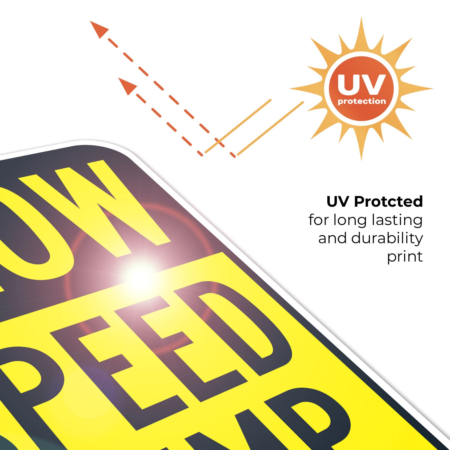 Slow Speed Hump Sign, 12x18 Inches, Rust Free .063 Aluminum, Fade Resistant, Made in USA