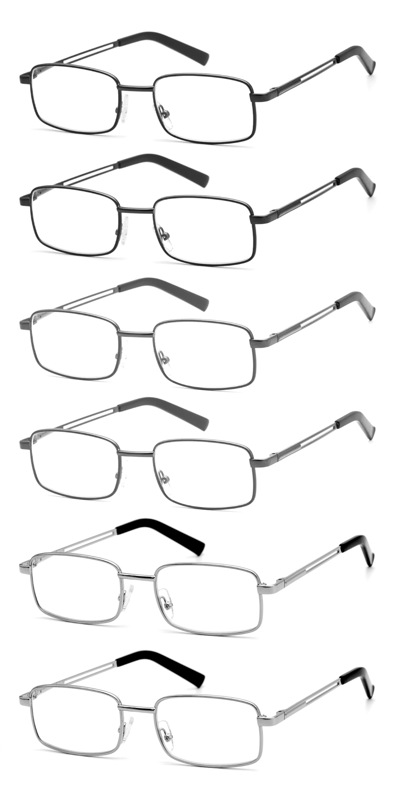 HIGHLIKE Lunettes de lecture pour homme en métal souple avec verres transparents, lumière bleue