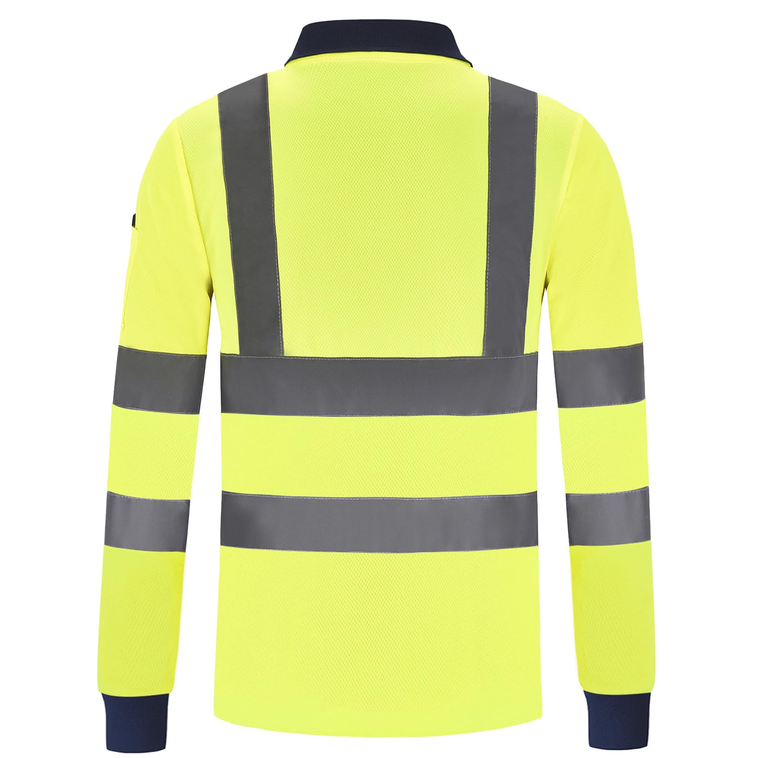 AYKRM Polo de sécurité Travail Haute visibilité Manches Longues