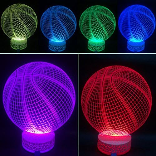 3D Illusion Night Light Basketball with Built-in Battery