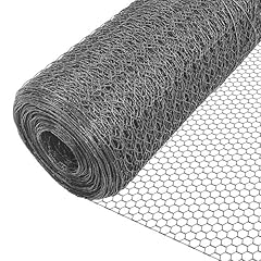 VOUNOT Rete Metallica, Reti Recinzione per Pollame, Animali e Piante (Maglia Esagonale 25mm - 100cm (H) x 25m (L), Grigio)