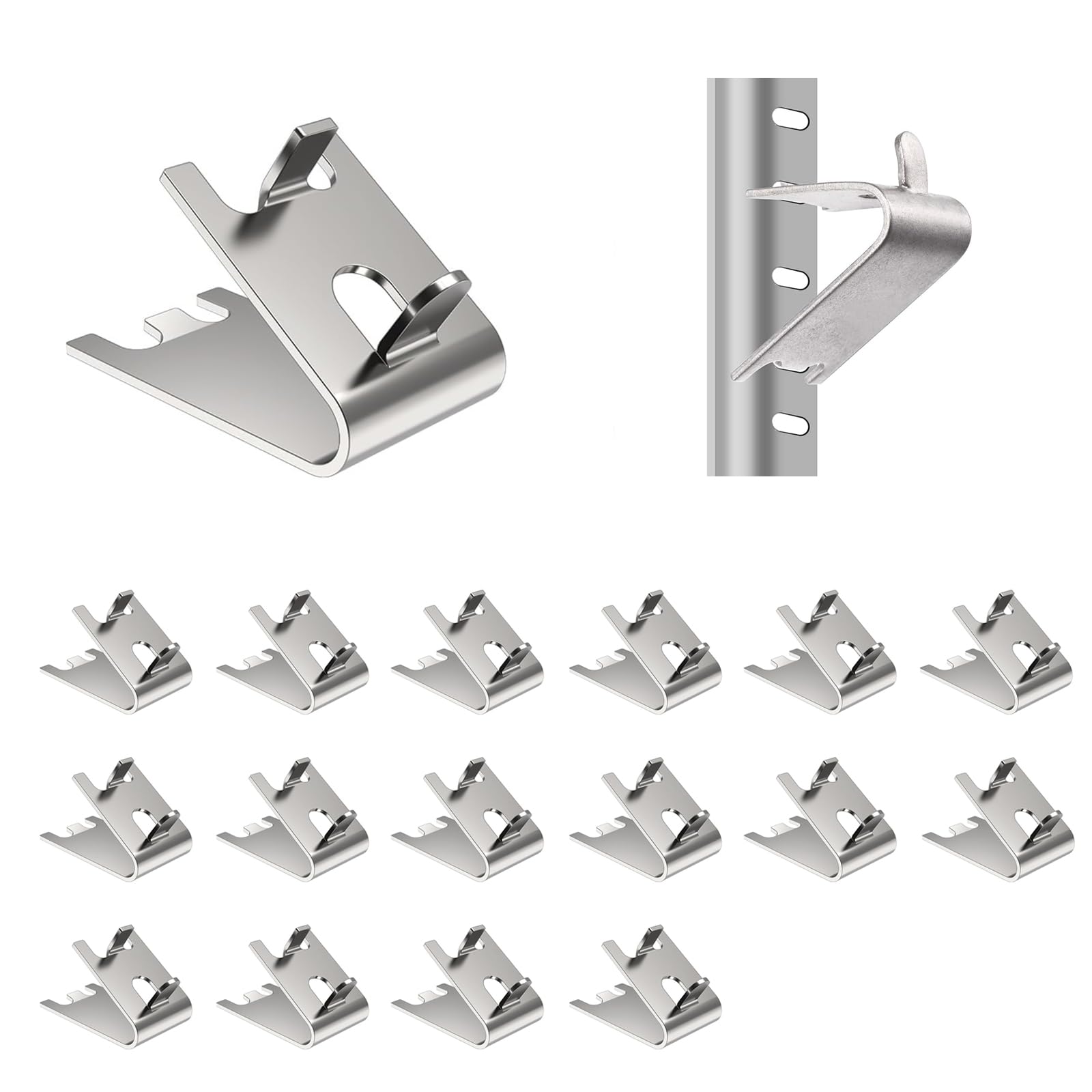 Stainless Steel Freezer Shelf Clips - 10 Pack -11