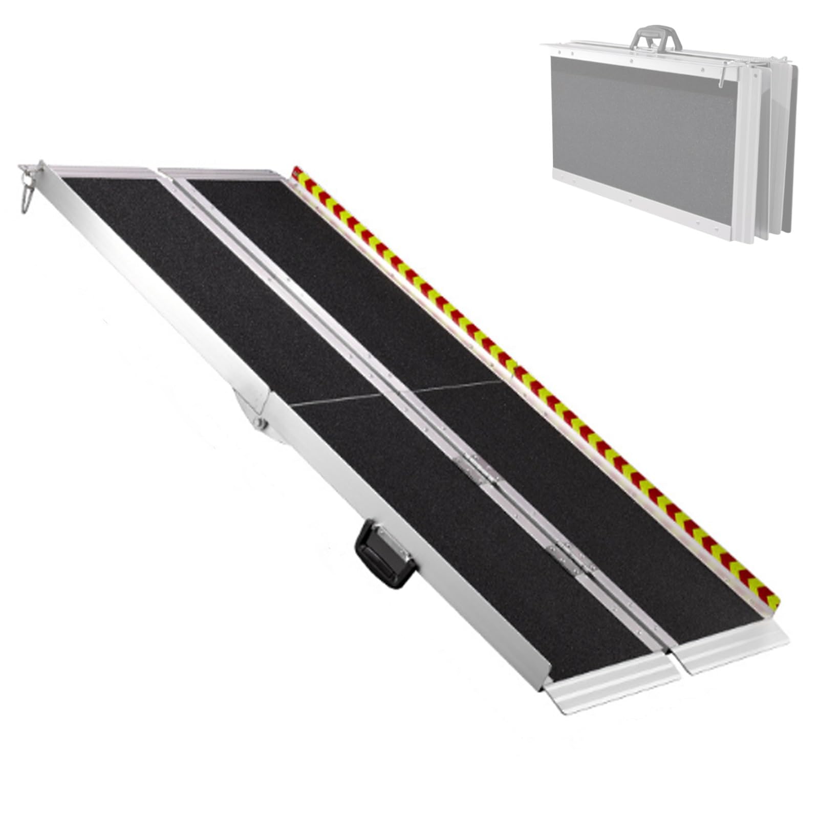 MTADSBKFP Driveway Kerb Ramp, Portable Non-Slip Telescopic Aluminum Wheelchair Ramp 4-8ft 660lbs(6ft)