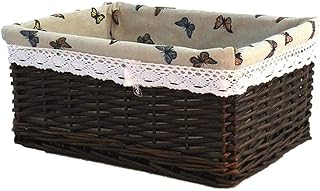 XHNNI Panier de rangement rétro en osier avec motif papillon - 30 x 20 x 12 cm