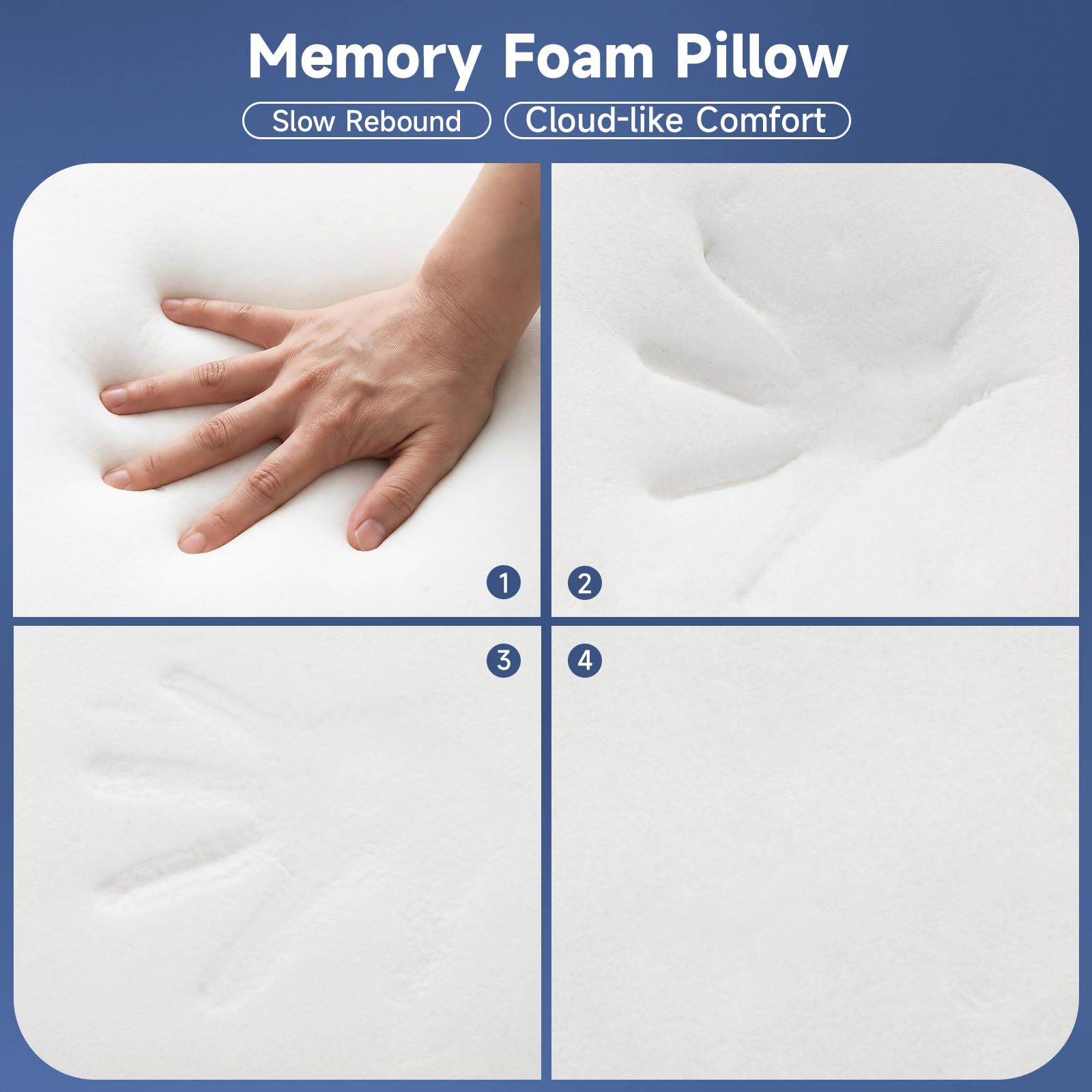 Z-hom Almohada de espuma viscoelástica, 59 x 39 x 10/12 cm, almohadas cómodas para el dolor de cuello y hombros, almohada ortopédica ergonómica, almohada de apoyo para el cuello, almohada cervical